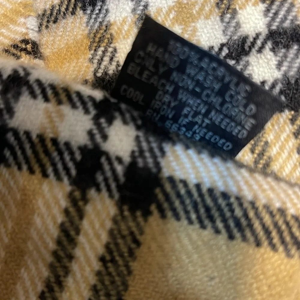 V.Fraas tan plaid scarf
